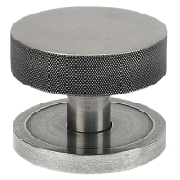 From The Anvil Brompton Pewter Round Knurled Centre Door Knob - 90mm Rose Diameter