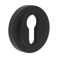 Burlington BUR61 by Frelan Escutcheon on Plain Rose - 53mm Diameter - Euro - Black