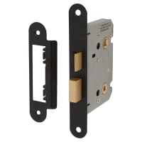 Touchpoint Contract Bolt Through Bathroom Lock - 76mm Case - 57mm Backset - Radius - Matt Black