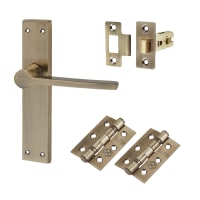 Altro Antique Brass Latch Door Handles Pack - Farley Range