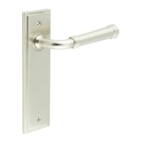 Burlington by Frelan Satin Nickel Fire Rated Latch Door Handles - Highgate - 200 x 55mm
