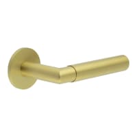 CRES by Frelan Satin Brass Sprung Fire Rated Door Handles on Round Rose - CR-102 Range