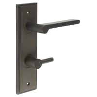 Burlington by Frelan Dark Bronze Fire Rated DIN Bathroom Door Handles - Fitzrovia - Inner 3 - 200 x 55mm