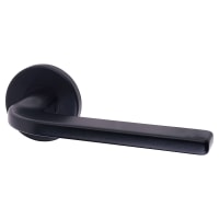 Urfic Ebony Black Door Handles on Round Rose - Gloucester Range