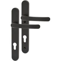 TSS uPVC Multipoint Door Handle - 122mm Bolt c/c - 92mm c/c - 245 x 35mm - Black