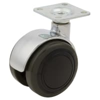Coldene Twin Wheel Furniture Castor - Swivel - 80kg Max Weight - 50mm Diameter - Black