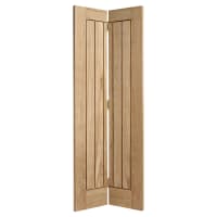 LPD Mexicano 5 Panel Pre-Finished Solid Bi-Fold Internal Door Kit - 1981 x 762 x 35mm - Oak