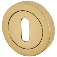 Jedo Escutcheon - 50mm Diameter - Keyhole - PVD Brass