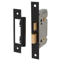 Touchpoint Contract Bolt Through Bathroom Lock - 65mm Case - 44mm Backset - Matt Black