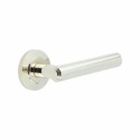 Burlington by Frelan Polished Nickel Fire Rated Door Handles on Round Chamfered Rose - Richmond Range