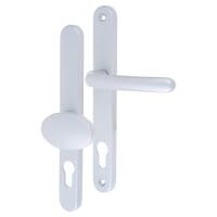 Fab & Fix Premium Satin Silver uPVC Offset Multipoint Lever/Pad Door Handles - 92/62mm c/c - Balmoral Range