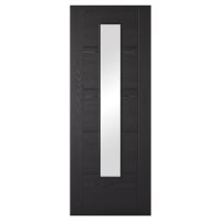 LPD Vancouver 1 Light Clear Glazed Pre-Finished Solid Internal FD30 Fire Door - 1981 x 686mm - Black