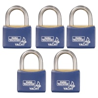 Burg Wachter All Weather Yacht Padlock - 50mm Body - 28 x 29.5mm Shackle - Keyed Alike - Pack of 5