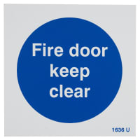 Altro Fire Door Keep Clear Door Sign - 100 x 100mm - Rigid Plastic