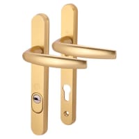 Hoppe PAS24 Gold uPVC Multipoint Door Handles - Short Plate - 92mm c/c - 44mm door