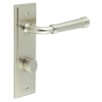 Burlington by Frelan Satin Nickel Fire Rated DIN Bathroom Door Handles - Highgate - Inner 2 - 200 x 55mm