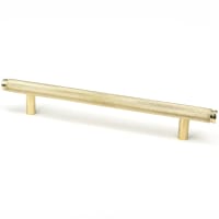 From The Anvil Brompton 14mm Knurled T-Bar Cabinet Pull Handle - 160mm Centres - Polished Brass