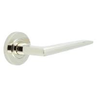 Burlington by Frelan Polished Nickel Fire Rated Door Handles on Round Rose - Mayfair Range