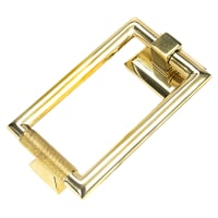 From The Anvil Brompton Rectangular Knurled Door Knocker - Polished Brass - 145 x 90mm