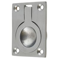 Altro Rectangular Flush Ring Cabinet Pull Handle - 50 x 38mm - Satin Chrome