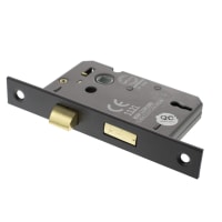 Atlantic Bolt Through 3 Lever Sashlock - 65mm Case - 44mm Backset - Matt Black
