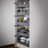 Blum LEGRABOX SPACE TOWER Pure Larder with Gallery Rail Fronts - 400mm Cabinet Width - Orion Grey - 200kg