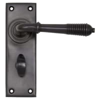 From The Anvil Aged Bronze Reeded Bathroom Door Handles - 152 x 50mm