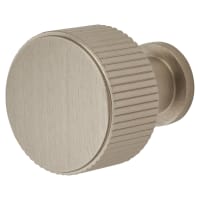 Alexander & Wilks Lucia Reeded Round Cabinet Knob - 29mm Diameter - Satin Nickel
