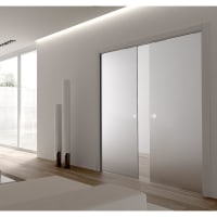 ECLISSE 8mm Glass Double Pocket Door Kit - 100mm Finished Wall Thickness - 762 x 1981mm Door Size
