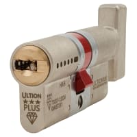 Ultion ALPS 3 Star PLUS Euro Thumbturn Cylinder - 35mm Turn + 35mm - Satin Nickel/Brass - Keyed to Differ