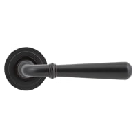 From The Anvil Aged Bronze Door Handles on Round Art Deco Rose - Newbury Range