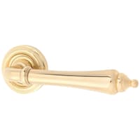 Jedo Polished Brass Door Handles on Round Rose - Parisian Camille Range
