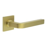 CRES by Frelan Satin Brass Fixed Dead Door Handles on Square Rose - CR-104 Range