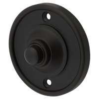 Hampstead Matt Black Round Bell Push - 65mm Diameter