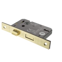 Atlantic Bolt Through 3 Lever Sashlock - 77mm Case - 57mm Backset - Satin Brass