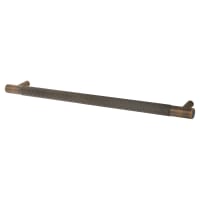 Alexander & Wilks Brunel 13mm Knurled T-Bar Cabinet Pull Handle - 224mm Centres - Antique Brass