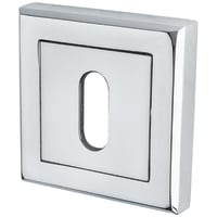 Altro Square Escutcheon - 52 x 52mm - Keyhole - Polished Chrome