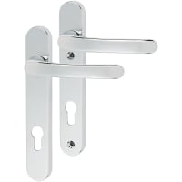 TSS uPVC Multipoint Door Handle - 122mm Bolt c/c - 92mm c/c - 212 x 34mm - Polished Chrome