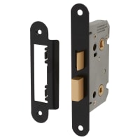 Touchpoint Contract Bolt Through Bathroom Lock - 65mm Case - 44mm Backset - Radius - Matt Black