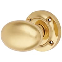 Altro Polished Brass Oval Mortice Door Knob - 57mm Rose Diameter