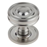 Burlington by Frelan Satin Nickel Ringed Mortice Door Knob - 65mm Rose Diameter - Bloomsbury Range