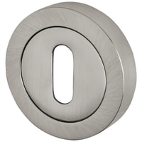 Jedo Escutcheon - 50mm Diameter - Keyhole - Satin Chrome