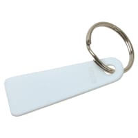 Solid Plastic Key Ring Tag - White - Pack of 25