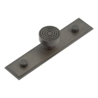 Hoxton by Frelan Murray Round Cabinet Knob on Stepped Backplate - 30mm Diameter - Dark Bronze