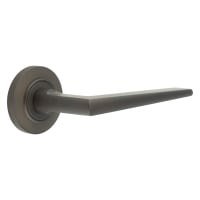 Burlington by Frelan Dark Bronze Fire Rated Door Handles on Round Chamfered Rose - Mayfair Range