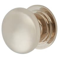 Alexander & Wilks Waltz Round Cabinet Knob on Stepped Rose - 38mm Diameter - Polished Nickel