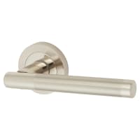 Touchpoint Polished/Satin Nickel Door Handles on Round Rose - Ella Range