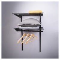 Altro Wardrobe Kit - 1 Bay & 2 x Ventilated Wire Shelf - Black