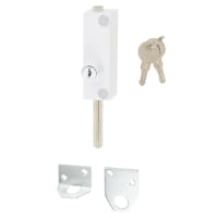 TSS Multi Purpose Locking Door Bolt - Keyed to Differ - White - Pack of 1 with 2 Keys