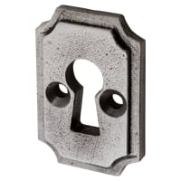 Olde Forge Plaque Escutcheon - 45 x 29mm - Keyhole - Metalized Polished Iron